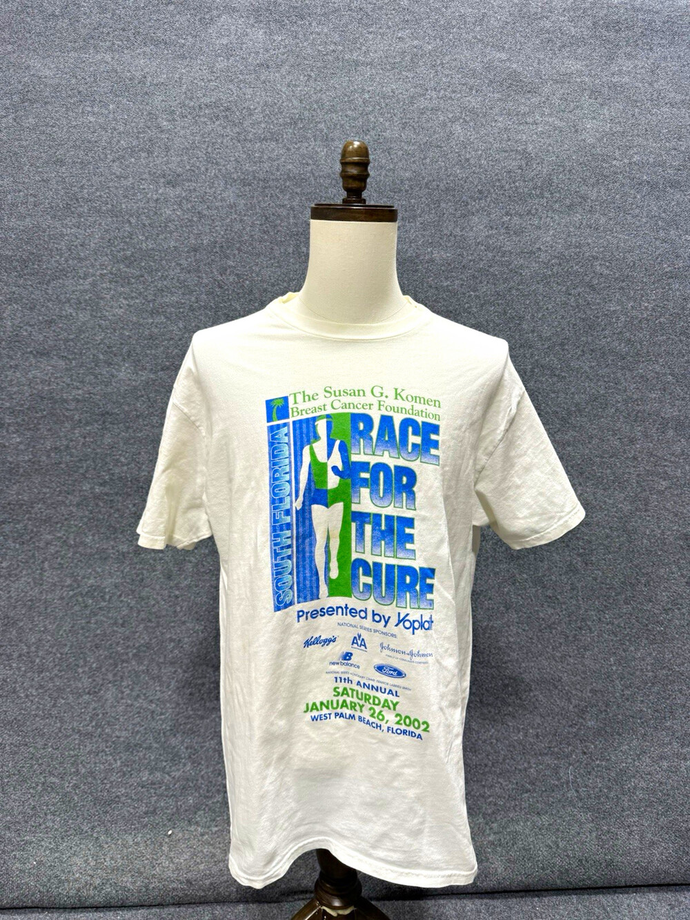 2002 Susan G Komen Race For The Cure T-Shirt West Palm Beach FL White L